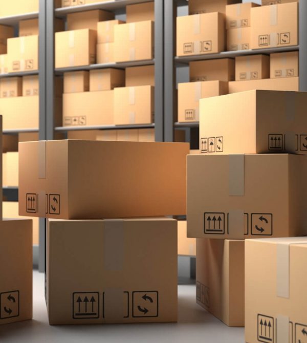 cardboard-boxes-on-warehouse-storage-shelves-backg-8TUVN9E